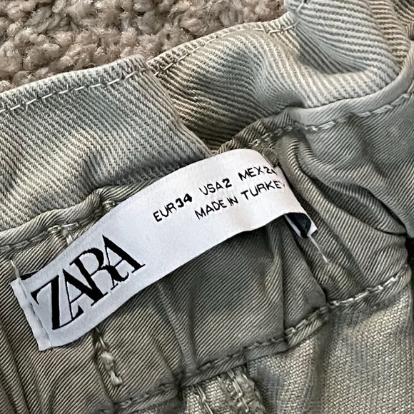 Zara High-Waisted barrel style crop jeans casual boho minimalist coastal - Picture 7 of 7